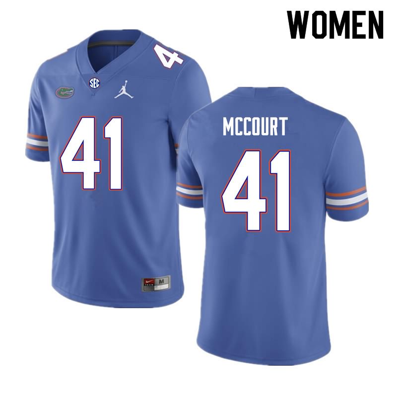 NCAA Florida Gators Alex McCourt Women's #41 Nike Royal Stitched Authentic College Football Jersey LFC3664QJ